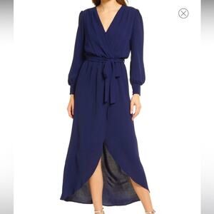 NEW Fraiche by J Long Sleeve Faux Wrap Dress Size M